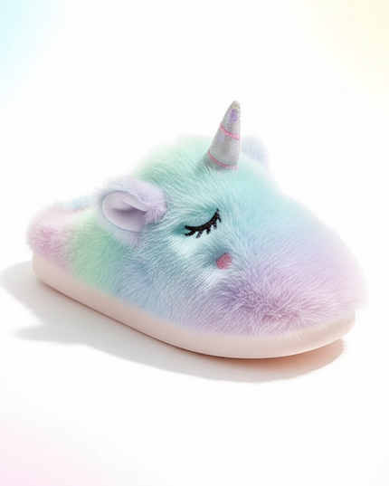 womens unicorn slippers - white-bg