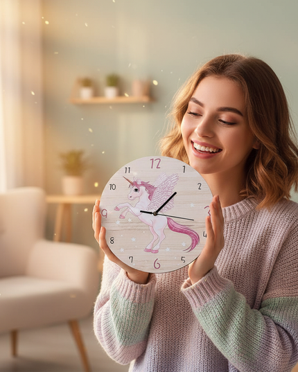 wooden alicorn clock - in-use