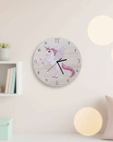 wooden alicorn clock - lifestyle