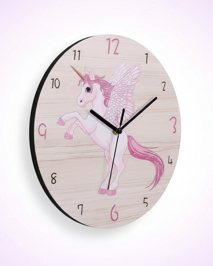 wooden alicorn clock - white-bg