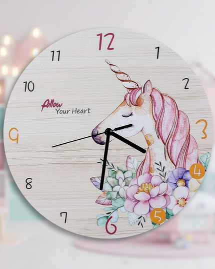 wooden unicorn clock - lifestyle