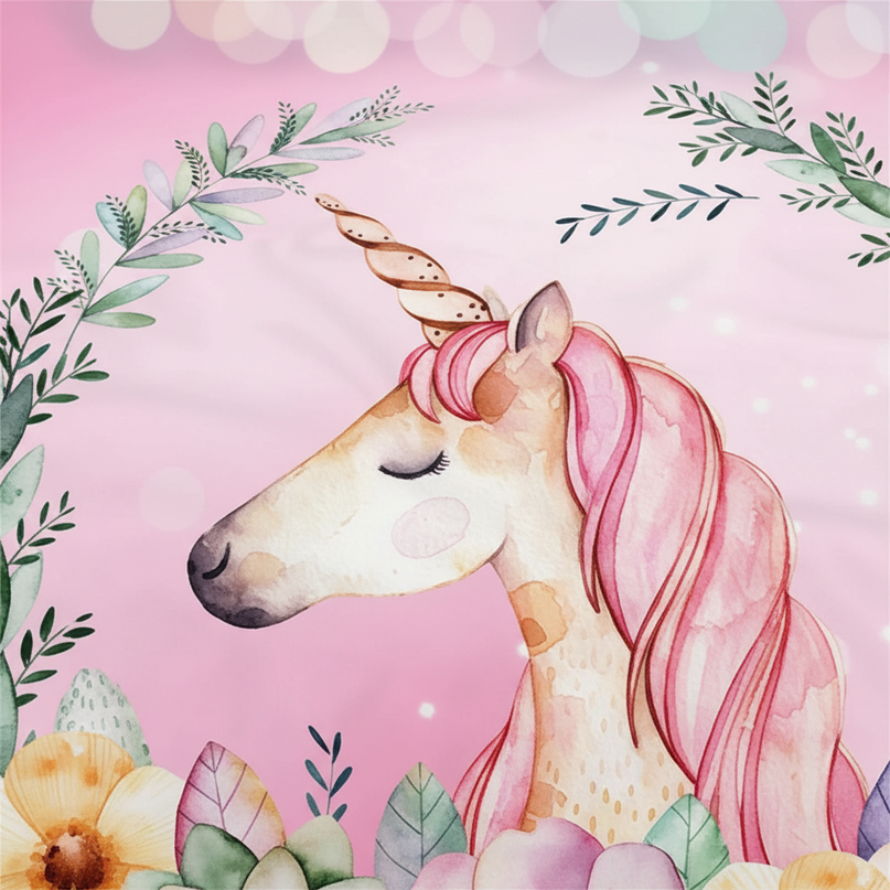 wreath succulent unicorn bedding - detail