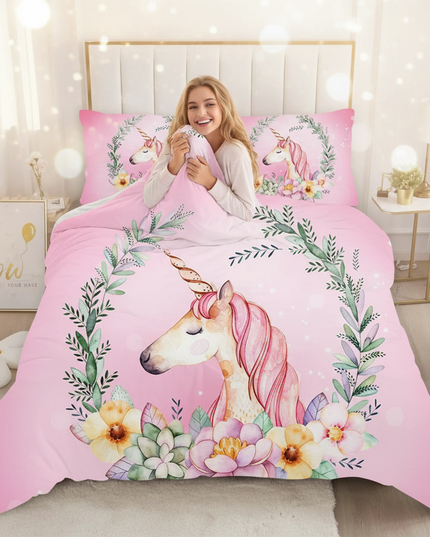 wreath succulent unicorn bedding - in-use