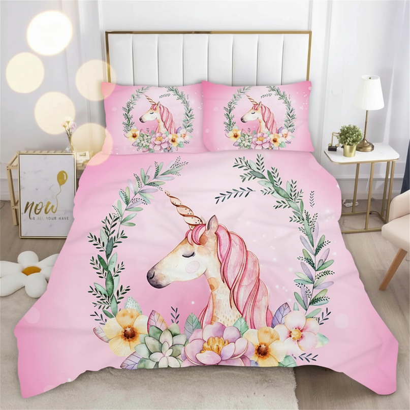 wreath succulent unicorn bedding - lifestyle