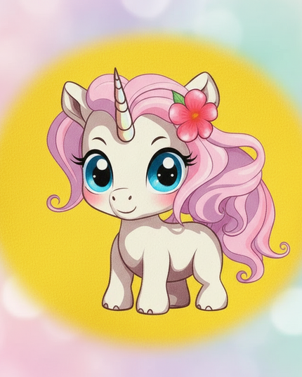 yellow kawaii unicorn hoodie - detail