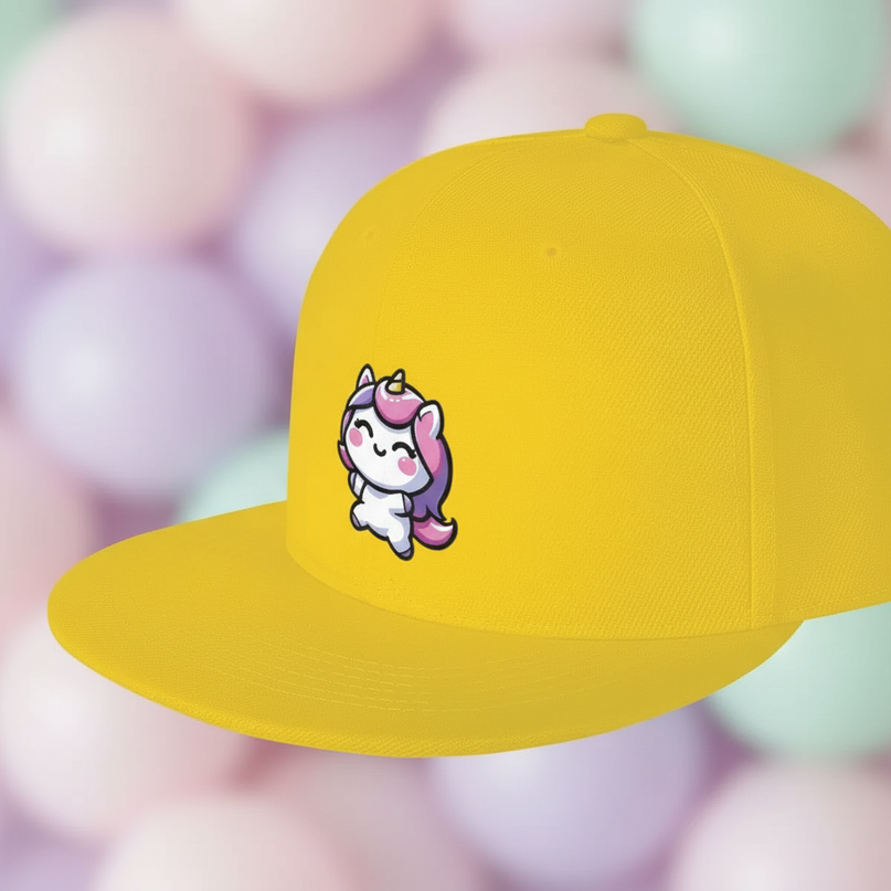 yellow unicorn hat - detail