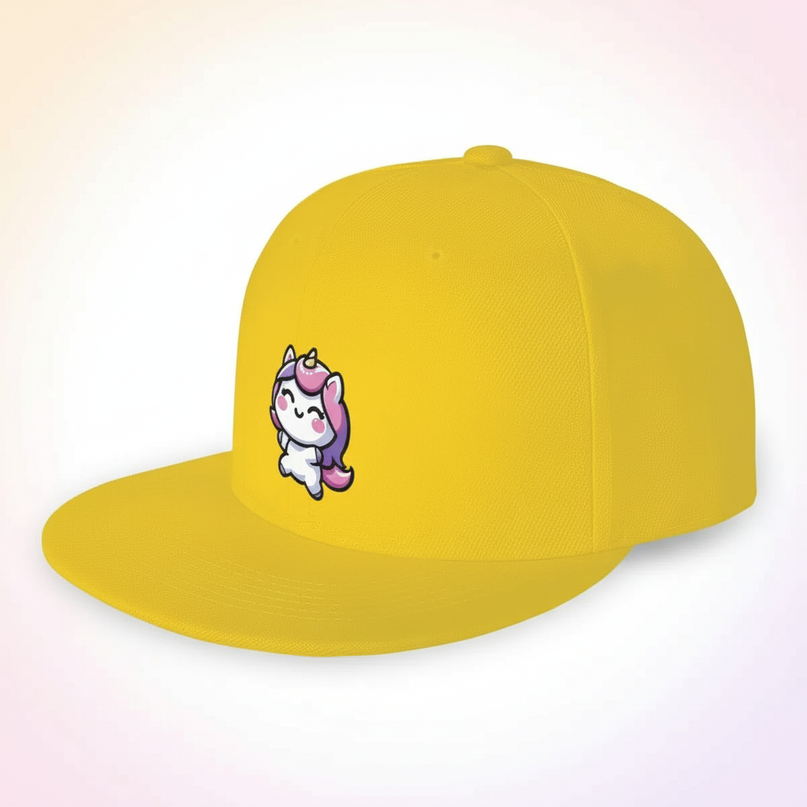 yellow unicorn hat - white-bg