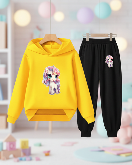 yellow unicorn hoodie kids - lifestyle