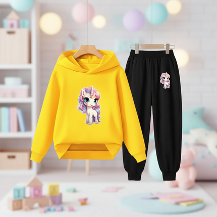 yellow unicorn hoodie kids - lifestyle