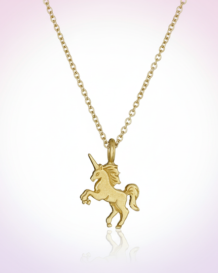 yellow unicorn necklace - white-bg