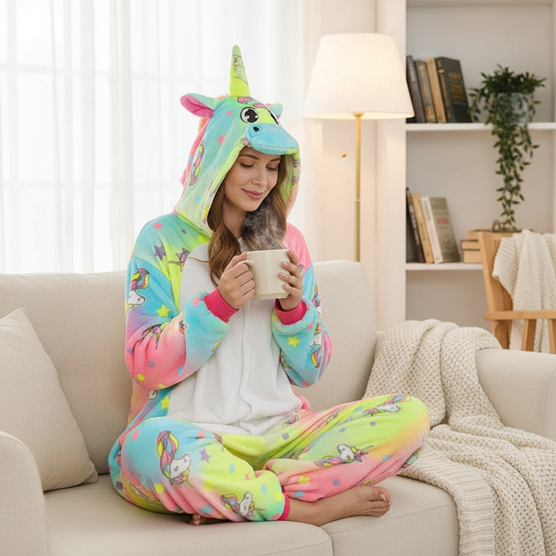 yellow unicorn pajama - lifestyle
