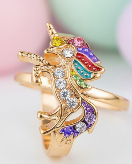 yellow unicorn ring - detail