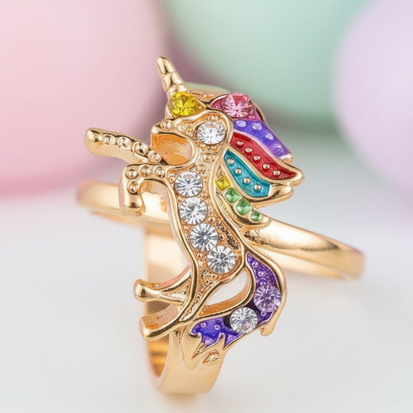 yellow unicorn ring - detail