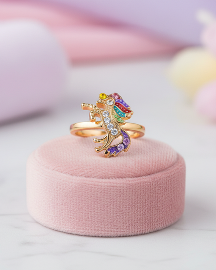 yellow unicorn ring - lifestyle