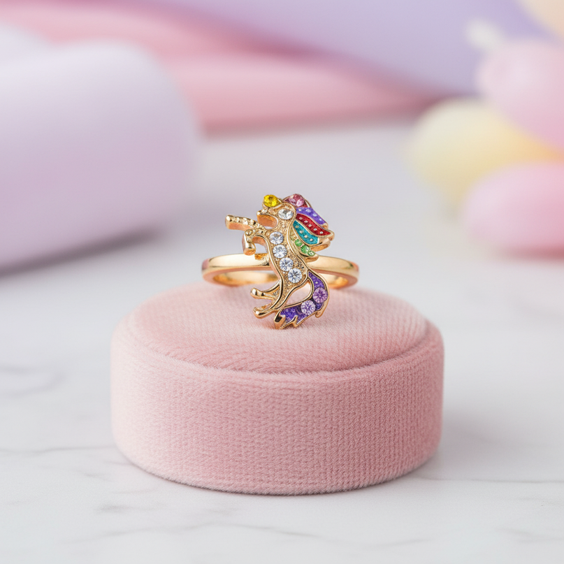 yellow unicorn ring - lifestyle