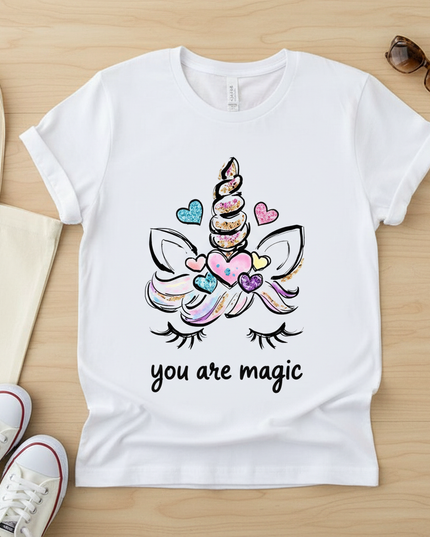 you are magic unicorn shirt - flat-lay
