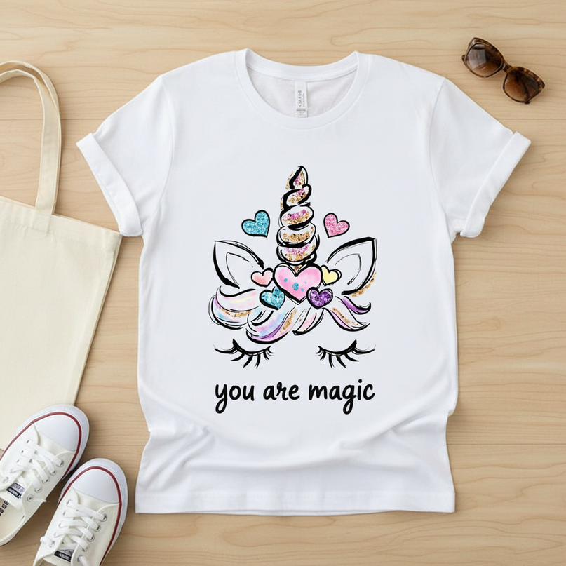 you are magic unicorn shirt - flat-lay