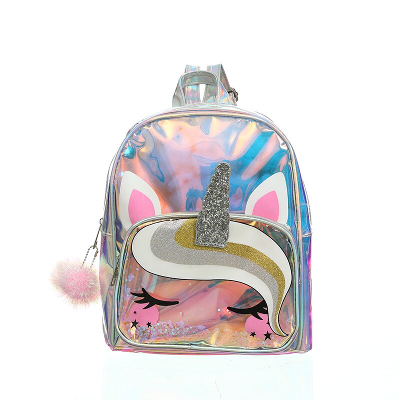 glitter unicorn hologram mini backpack Holographic Bag for Kids Add some flair to your favorite outfit with thisbackpack that is covered with sequin Rainbow Unicorn Unicorn Mini Backpack