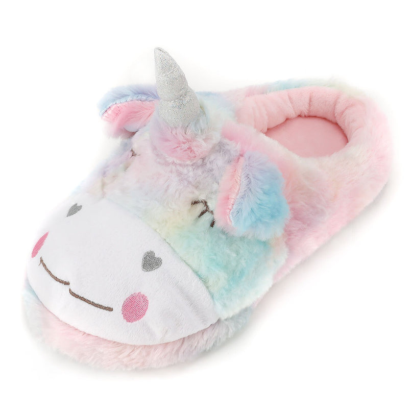 Pastel Cartoon Unicorn Slippers