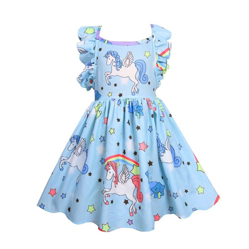 Blue unicorn dress clearance