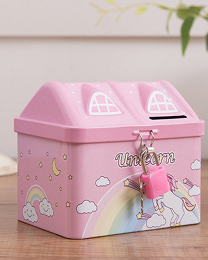 House-Shaped Unicorn Piggy Bank
