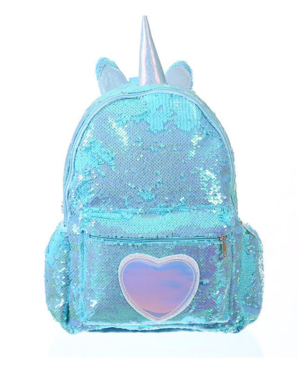Blue Sequin Unicorn Backpack