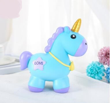 Blue Winged Unicorn Piggy Bank