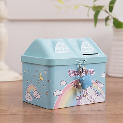 House-Shaped Unicorn Piggy Bank