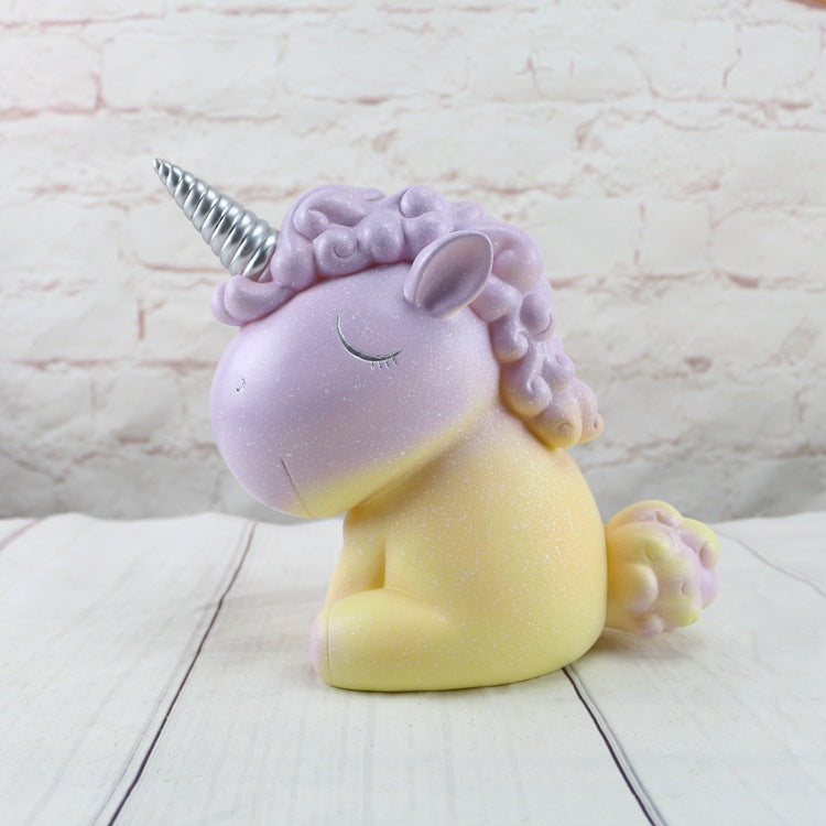 Plush unicorn 2024 piggy bank