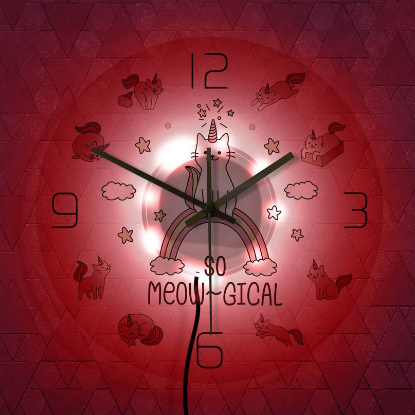 Meowgical Unicorn Clock