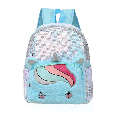 Fluffy Sequin Unicorn Backpack