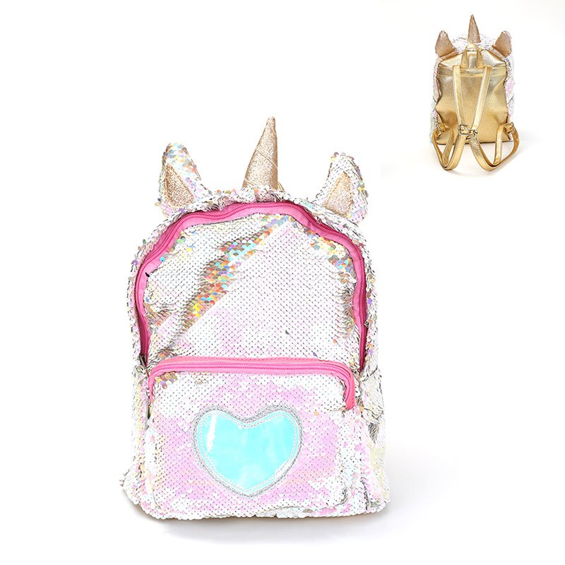 White Sequin Unicorn Backpack