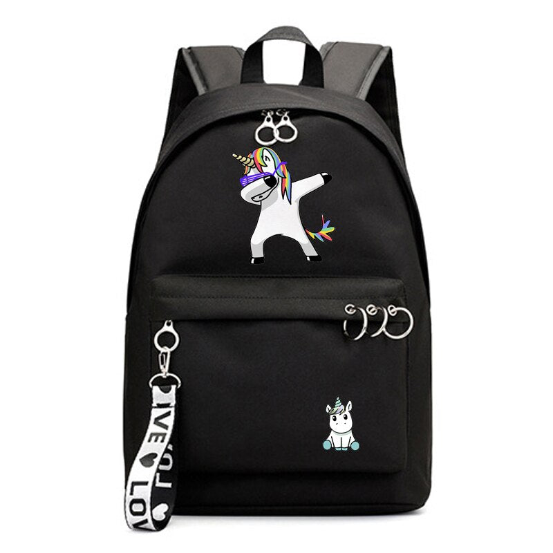 Black cheap unicorn backpack