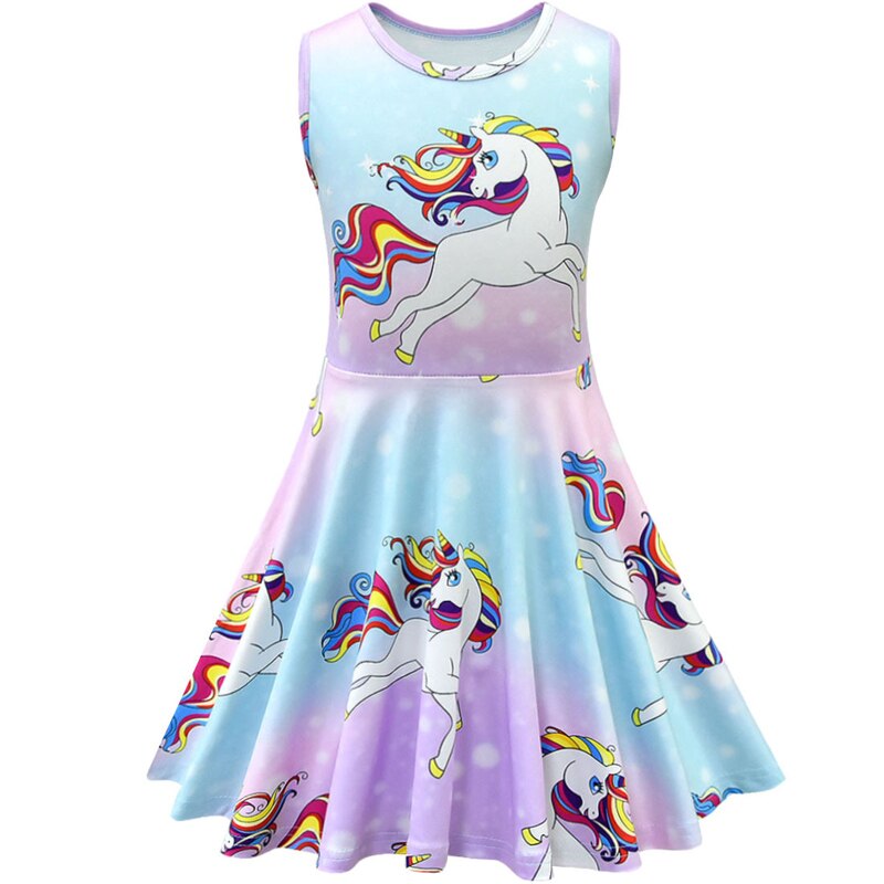 Unicorn Print Dress - 3T
