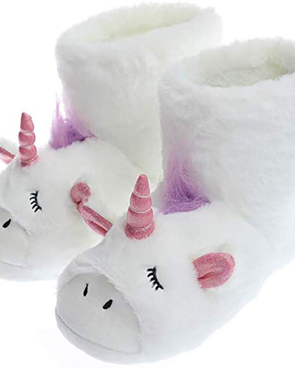 Cozy Unicorn Plush Boot Slippers