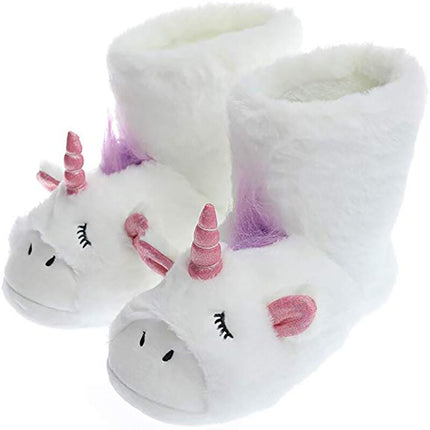 Cozy Unicorn Plush Boot Slippers