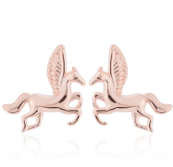 Gold Winged Unicorn Earrings