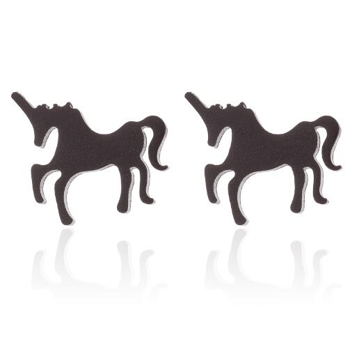 Stainless Steel Unicorn Earrings