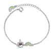 Silver Rainbow Unicorn Bracelet