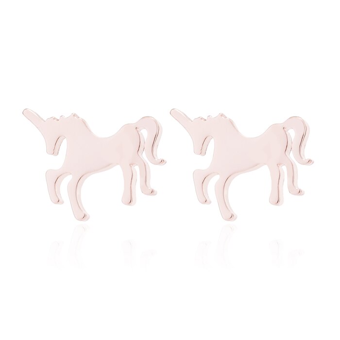 Pink Steel Unicorn Earrings