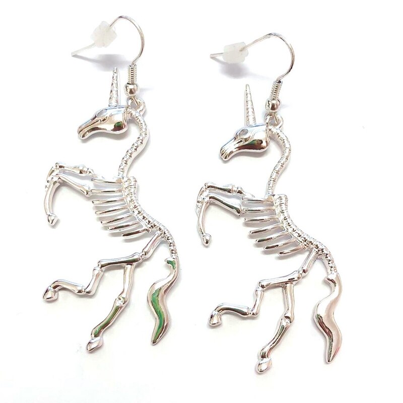 Unicorn Skeleton Earrings