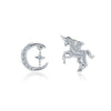 Real Silver Unicorn Earrings