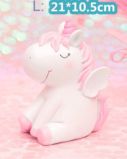 Blue Angel Unicorn Piggy Bank