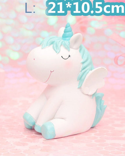 Blue Angel Unicorn Piggy Bank