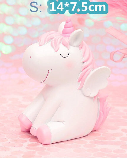 Blue Angel Unicorn Piggy Bank