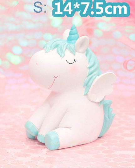 Blue Angel Unicorn Piggy Bank