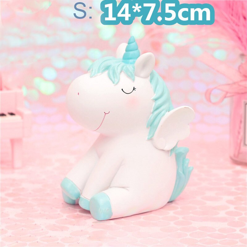 Blue Angel Unicorn Piggy Bank