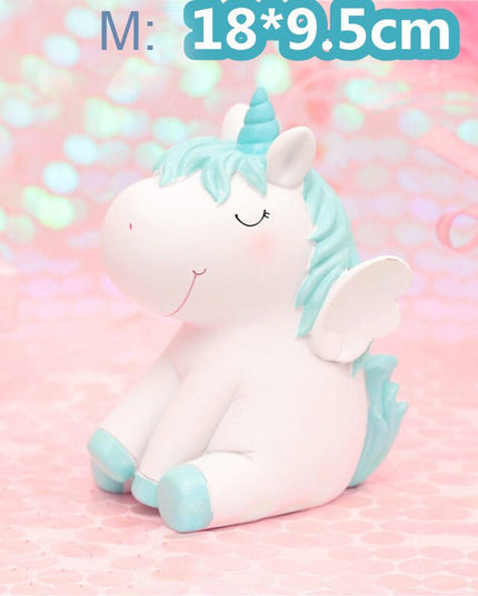 Blue Angel Unicorn Piggy Bank