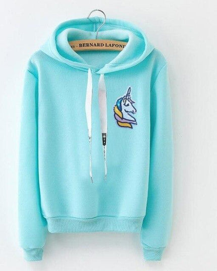 Blue Unicorn Hoodie cyan