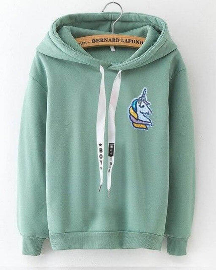 Blue Unicorn Hoodie green